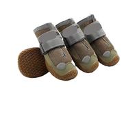 SJHFKDK Zapatos Perro,Patucos Perro Juego de 4 Zapatos for Perros Grandes, Transpirables, Profesionales, Antideslizantes, duraderos, for Senderismo, Suela Goma(Breathable Yellow,1)