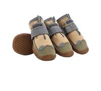 SJHFKDK Zapatos Perro,Patucos Perro Juego de 4 Zapatos for Perros Grandes, Transpirables, Profesionales, Antideslizantes, duraderos, for Senderismo, Suela Goma(Waterproof Yellow,5)