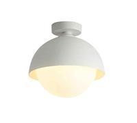 SJHPZG Lámpara de techo E27 de 1 luz, estilo nórdico retro, esférica, de cristal, semiempotrada, moderna, minilámpara de techo for el hogar, pasillo, entrada, dormitorio.(Weiß)