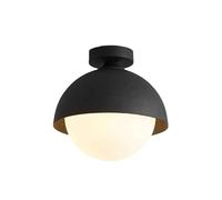 SJHPZG Lámpara de techo E27 de 1 luz, estilo nórdico retro, esférica, de cristal, semiempotrada, moderna, minilámpara de techo for el hogar, pasillo, entrada, dormitorio.(Noir)