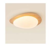 SJHPZG Lámpara de techo LED de madera Lámpara de techo decorativa regulable con adoquines creativos nórdicos for cocina, pasillo, comedor, estudio(Legno,38cm)