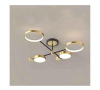 SJHPZG Lámpara de techo LED de montaje semi empotrado, lámpara Sputnik moderna de 4 luces, lámpara de techo colgante industrial regulable for sala de estar, dormitorio, comedor, cocina(Gold)