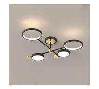 SJHPZG Lámpara de techo LED de montaje semi empotrado, lámpara Sputnik moderna de 4 luces, lámpara de techo colgante industrial regulable for sala de estar, dormitorio, comedor, cocina(Noir)