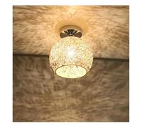 SJHPZG Lámpara de techo LED moderna con forma de bola pequeña, pantalla semiempotrada, lámpara industrial de alambre de aluminio for iluminación de áreas pequeñas y pasillos.(Gold)