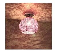 SJHPZG Lámpara de techo LED moderna con forma de bola pequeña, pantalla semiempotrada, lámpara industrial de alambre de aluminio for iluminación de áreas pequeñas y pasillos.(Rose)