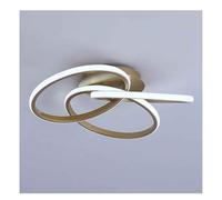 SJHPZG Lámpara de techo LED regulable con anillo irregular, moderna, empotrada, con pantalla acrílica, ideal for sala de estar, dormitorio, comedor y pasillo.(Gold)