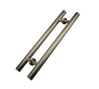 SJHPZG Manija de puerta corrediza de granero en forma de H, moderna, redonda, de doble cara, con barra de empuje y tracción for puertas interiores y exteriores de madera o vidrio.(Bronze,80cm*50cm)