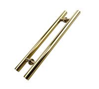 SJHPZG Manija de puerta corrediza de granero en forma de H, moderna, redonda, de doble cara, con barra de empuje y tracción for puertas interiores y exteriores de madera o vidrio.(Gold,100cm*80cm)