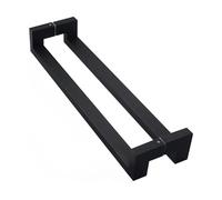 SJHPZG Manijas de puerta de acero inoxidable negras, modernas y resistentes, for puertas de granero, de tubo cuadrado de vidrio, for puertas interiores y exteriores.(L60cm)