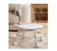 SJHPZG Taburete bajo con Ruedas de acrílico con Ruedas y Respaldo Silla giratoria con polea móvil pequeña Taburete con Asiento con Ruedas Corto para el Trabajo Limpieza del hogar Garaje