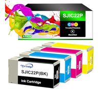 SJIC22P Cartucho de Tinta para epson SJIC22P SJIC22P-K SJIC22P-C SJIC22P-M SJIC22P-Y C33S020577 C33S020581 Compatible para epson Colorworks TM C3500 C3510 C3520 (Negro Amarillo Cian Magenta)