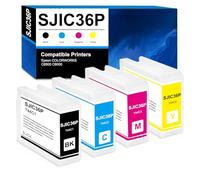 SJIC36P Cartucho de Tinta para epson SJIC36P SJIC36P-K SJIC36P-C SJIC36P-M SJIC36P-Y C13T44C440 C13T44C340 C13T44C240 Compatible para epson ColorWorks C6000 C6500 (Negro Amarillo Cian Magenta)