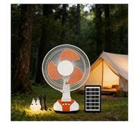 SJJALAKAJA Ventilador Solar Portátil Ventilador de Suelo con Luz Nocturna LED Hélice de Tres Palas Ventilador Recargable Multifuncional Oscila Hacia La Izquierda Y Hacia La Derecha