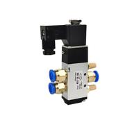 SJJBVPYX 1PCS Válvula Solenoide de Control neumático, Accesorio de 4mm, 6mm, 8mm, 4V110-06, 5 vías, 2 Posiciones, 1/8 ", DC 24V DC 12V AC 110V AC220V(With-4mm-Fittings,AC110)