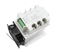 SJJBVPYX Módulo regulador de Voltaje CA trifásico de 15 A a 40 A con disipador de Calor y regulador de Potencia del Ventilador, relé de Estado sólido con tiristor y atenuación.(40A (10KW))