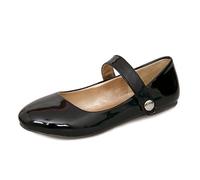 SJJH Mujeres Acogedor Bailarinas Punta Redonda Tallas Grandes Zapatos Planos, Negro , 46 EU