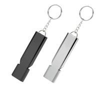 sjjjs 2 unidades, silbato árbitro, silbato de supervivencia,doble tubo de metal alto decibel llavero silbato,para la escuela de gimnasio, camping al aire libre, senderismo, caza, escalada;