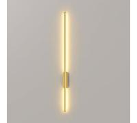 SJKJNK Modernos Apliques de Pared LED con Batería, Apliques de Pared Recargables USB-C Inalámbrico Interior con Control Remoto Lámpara de Aplique Lineal de Banda Larga (Oro, 80 cm)