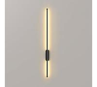SJKJNK Modernos Apliques de Pared LED con Batería, Apliques de Pared Recargables USB-C Inalámbrico Interior con Control Remoto Lámpara de Aplique Lineal de Banda Larga (Negro, 80 cm)