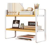 SJMDMZD Estanteria de Escritorio de Madera, Organizador de Libros para Escritorio de 2 Niveles, Estante de Almacenamiento de Escritorio para Mesa de Oficina o Cocina A 50x20cm