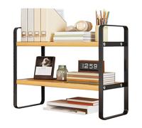 SJMDMZD Estanteria de Escritorio de Madera, Organizador de Libros para Escritorio de 2 Niveles, Estante de Almacenamiento de Escritorio para Mesa de Oficina o Cocina C 50x20cm