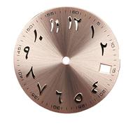 sjniosn Esfera de 28,5 mm, superficie con estampado solar, alfabeto árabe con fecha, esferas, accesorios de repuesto, apto para el movimiento NH35 / NH36, One Size, Acetato, No es una piedra preciosa