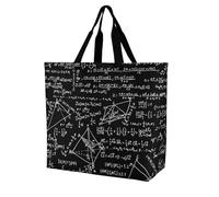SJOAOAA Bolsa de la compra unisex con fórmula matemática, reutilizable, plegable, con bolsillo interior, gran capacidad, para el hombro, bolsa de comestibles