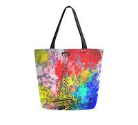 SJOAOAA Bolsa de la compra unisex con pintura artística Francia Eiffel TTTOWER reutilizable, plegable, casual, elegante, para playa, viajes, trabajo, escuela, hombro, bolsa de comestibles