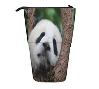 SJOAOAA Copas de vino para el día de San Valentín, organizador telescópico grande con cremallera, bonito estuche para niños., Lindo panda durmiendo, Talla única, Estuche para lápices de pie