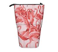 SJOAOAA Erizo en corona floral organizador telescópico grande con cremallera, bonito estuche para lápices para niños., rosa (flamingo), Talla única, Estuche para lápices de pie