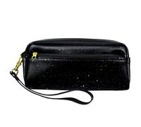 SJOAOAA Estuche de piel sintética con diseño de cielo estrellado negro, estuche de alta capacidad, para escribir en la oficina, ver imagen, Talla única, Organizador de bolsas