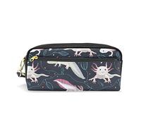 SJOAOAA Estuche de piel sintética con diseño de sol y luna dorada Soleil Cosmos Astrología en azul oscuro, estuche para lápices, bolsa de almacenamiento para bolígrafos, marcadores, bolsa de