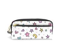 SJOAOAA Estuche de piel sintética sin costuras con elementos de dibujos animados, para oficina, escuela, estudiantes, papelería, lápices, organizador de cosméticos, maquillaje, ver imagen, Talla