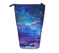 SJOAOAA Estuche para lápices, bonito estuche de pie, estuche retráctil para lápices, bolsa organizadora de papelería Golden Retriever, Luces del Norte, Talla única, Estuche para lápices de pie