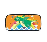 SJOAOAA Estuche para lápices con cremallera suave para niños y niñas, bolsa de papelería, suministros escolares, organizador de oficina, bolsa de maquillaje, bolsa de lápices con patrón de rugby, Dino