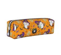 SJOAOAA Estuche para lápices de piel con diseño de gnomo de brujas de Halloween, con cremallera, bolsa de almacenamiento de maquillaje, Como se muestra en la imagen, Talla única, Estuche de piel