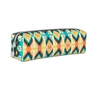 SJOAOAA Estuche para lápices indio nativo del suroeste americano, estuche para bolígrafos, estuche organizador de lápices de cuero, con cremallera, bolsa de almacenamiento de maquillaje y cosméticos,