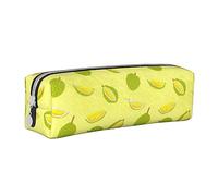 SJOAOAA Fruit of Durian - Estuche para lápices con cremallera, de cuero, para lápices, organizador de cosméticos, bolsa de almacenamiento, White, Talla única, Estuche de piel