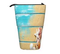 SJOAOAA Hot Air Balloon - Organizador telescópico grande con cremallera, bonito estuche para lápices para niños., Conchas y estrellas de mar, Talla única, Estuche para lápices de pie