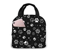 SJOAOAA Lonchera térmica reutilizable a prueba de fugas con estampado de huellas de perro y estrellas, bolsa de almuerzo, 1