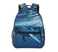 SJOAOAA Mochila ligera con diseño de estrellas y Bbee, mochila de día, mochila escolar, bolsa de viaje para laptop, estilo 3195, Natación de ballena azul pequeña, One Size, Mochilas daypack