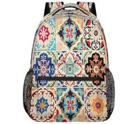 SJOAOAA Mochila ligera para la universidad, mochila de día, mochila escolar, bolsa de viaje, bolsas para laptop, estilo 2541, Art Mexican Ceramic Tile Boho Damask, One Size, Mochilas daypack