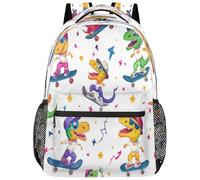 SJOAOAA Mochila ligera para la universidad, mochila de día, mochila escolar, bolsa de viaje, bolsas para laptop, estilo 2398, Skateboard Dinosaur Stars, One Size, Mochilas daypack