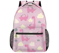 SJOAOAA Mochila ligera para la universidad, mochila de día, mochila escolar, bolsa de viaje, bolsas para laptop, estilo 2794, Patrón de nubes de dinosaurios rosados, One Size, Mochilas daypack