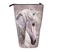 SJOAOAA Organizador telescópico grande con cremallera para fotos de whisky y cigarrillos, bonito estuche para lápices para niños., caballo, Talla única, Estuche para lápices de pie
