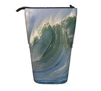 SJOAOAA Organizador telescópico grande con cremallera para fotos de whisky y cigarrillos, bonito estuche para lápices para niños., Wave, Talla única, Estuche para lápices de pie