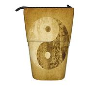SJOAOAA Organizador telescópico grande con cremallera para fotos de whisky y cigarrillos, bonito estuche para lápices para niños., Símbolo Yin Yang, Talla única, Estuche para lápices de pie