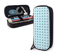 SJOAOAA Petit Flowers - Estuche de cuero azul bebé de gran capacidad para lápices, organizador de artículos de papelería con cremallera, ver imagen, Talla única, Organizador de bolsas