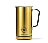 Sjöstrand Coffee - Espumador de leche eléctrico (acero inoxidable, para leche caliente y fría, antiadherente, color latón)
