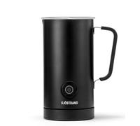 Sjöstrand Coffee - Espumador de leche eléctrico (acero inoxidable, para leche caliente y fría, revestimiento antiadherente), color negro mate